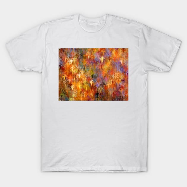 Rustic forest trees line T-Shirt by redwitchart